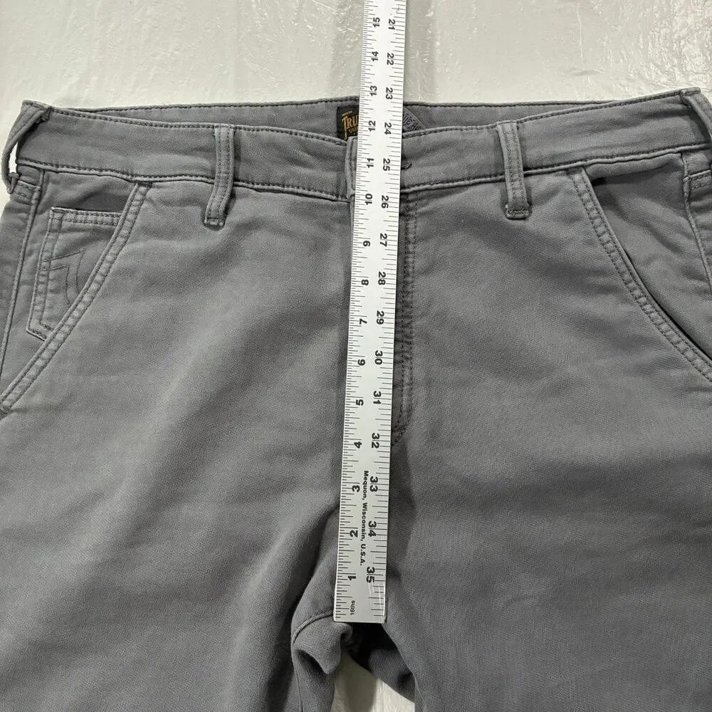 True Religion Jogger Mens 33 (36x33) Gray Denim Runner Relaxed Sport Drawstring